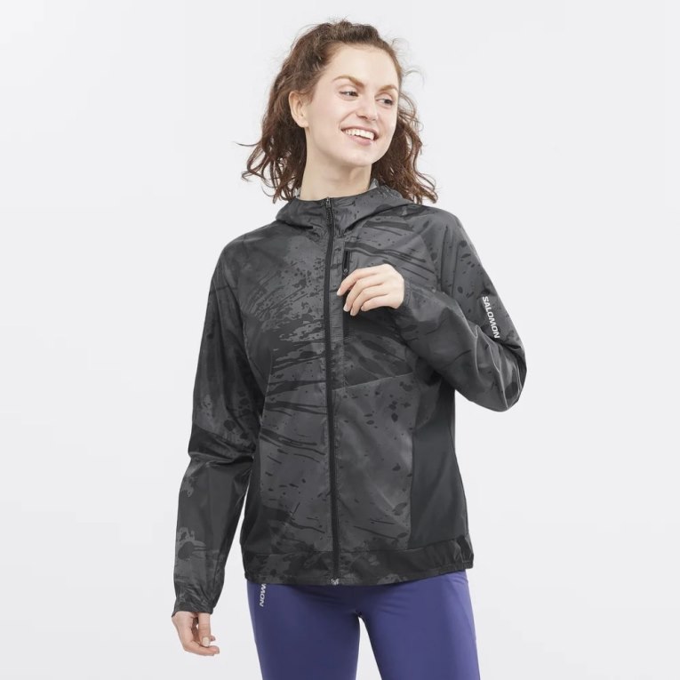 Black Salomon Bonatti Cross Wind Women\'s Shell Jackets | IE UI7941